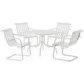 Crosley Gracie Outdoor Metal Dining Set, White Satin - 5 Piece KO10018WH